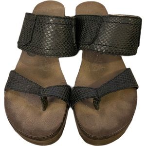 Black Snakeskin OTBT Wedges
